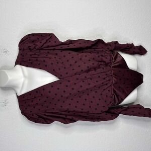 AFRM Shirt Womens Polka Dot Long Sleeve Avant Garde Bodysuit‎ One Piece Career